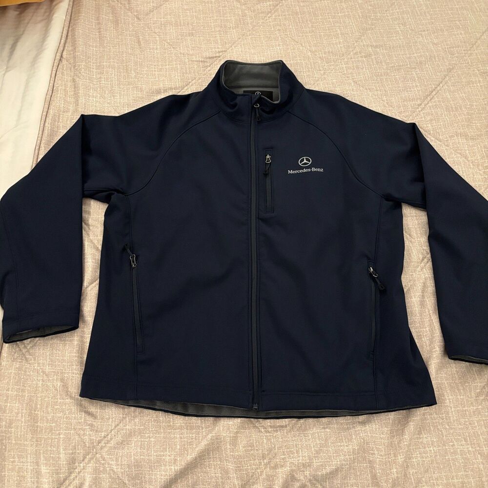 NWOT Mercedes-Benz Official Branded Navy Blue Fleece Lined Jacket Size XL